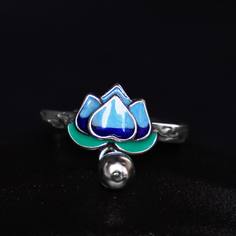 Bague Lotus en cuivre | Symbole d'illumination ajustable