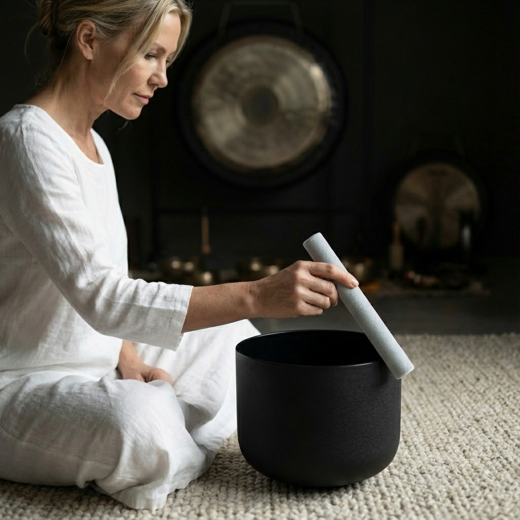 Bol chantant en cristal noir 528 Hz note C