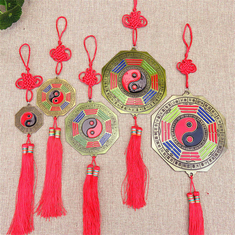 Feng Shui Bagua Map Mirror 10cm Chinese Knot Energy Balance