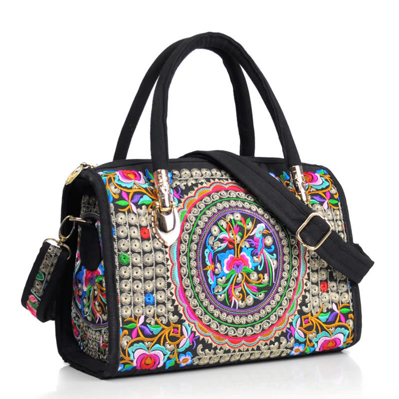 Sac bandoulière en toile avec broderie recto verso | Spiritual Accessories