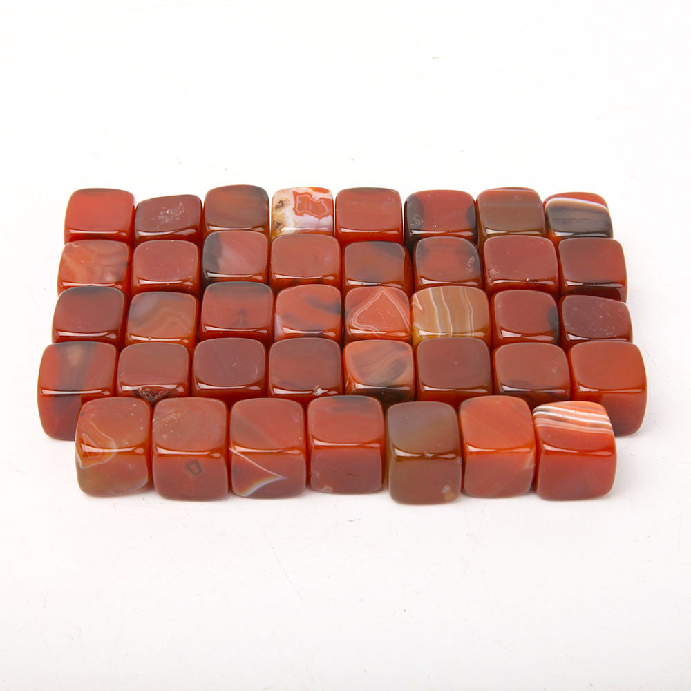 Sachet de cubes de cristal de cornaline de 1,5 à 2 cm, pierres de guérison
