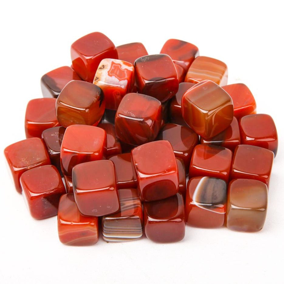 Sachet de cubes de cristal de cornaline de 1,5 à 2 cm, pierres de guérison