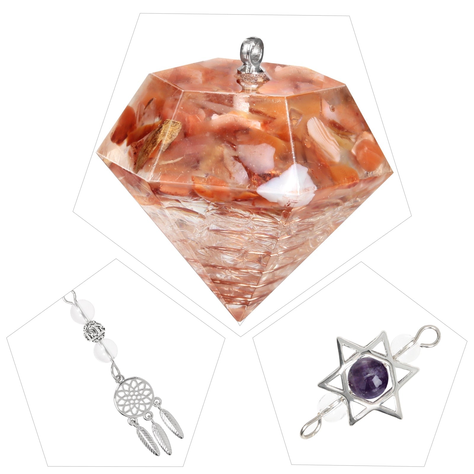 Pendule en cristal de cornaline pour la guidance intérieure