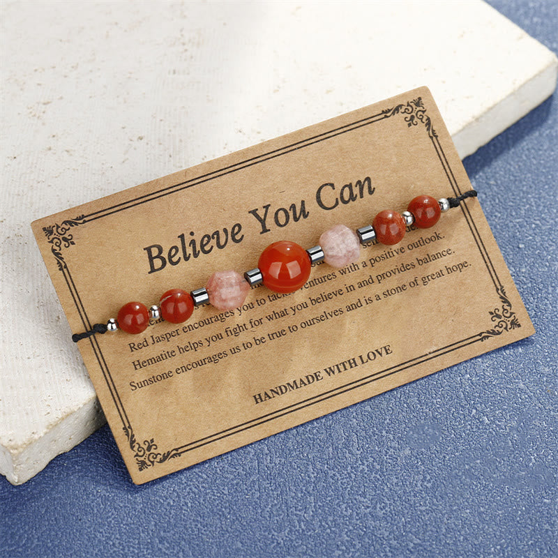 Bracelet d'énergie positive en jaspe rouge cornaline