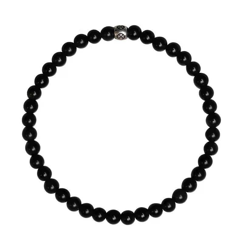 Bracelet de purification en obsidienne noire et quartz fumé de 6 mm