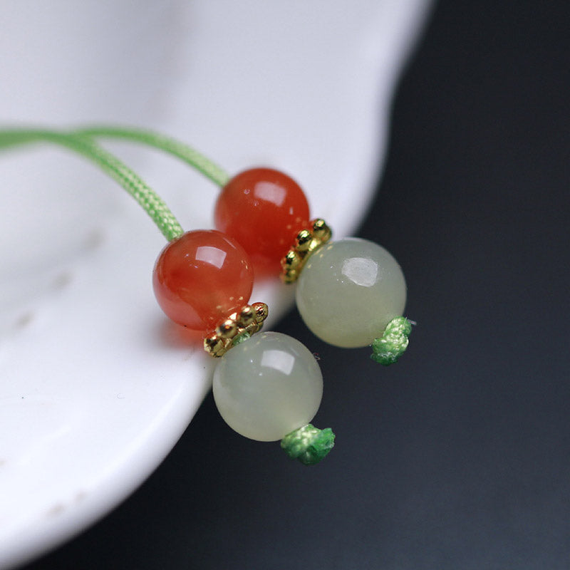 Bracelet porte-bonheur papillon en jade en argent sterling 925