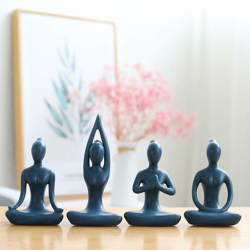 Statue de Bouddha en céramique | Sculpture abstraite de méditation et de yoga