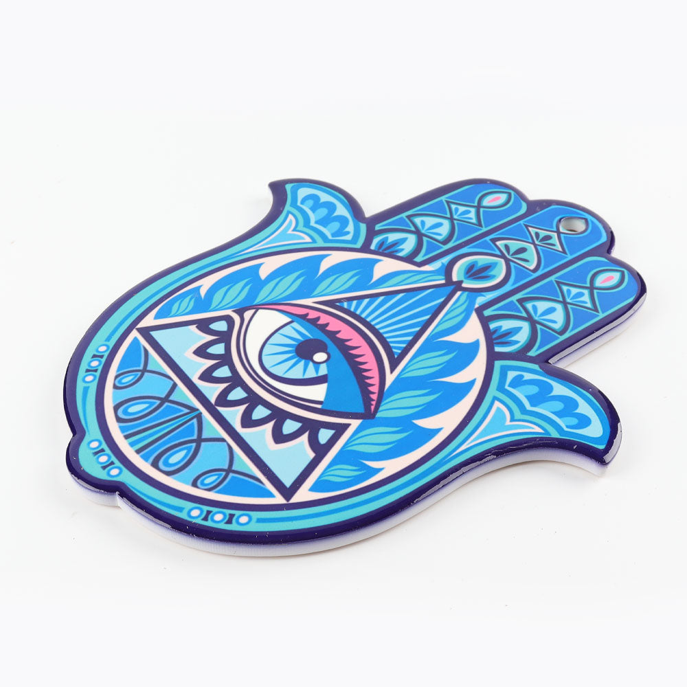 Dessous de verre spirituel en céramique en forme de main 7 x 9 pouces Accent de méditation