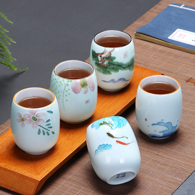 Tasse à thé spirituelle en céramique 180 ml pour rituels de méditation zen