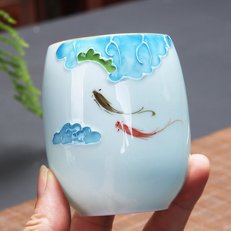 Tasse à thé spirituelle en céramique 180 ml pour rituels de méditation zen
