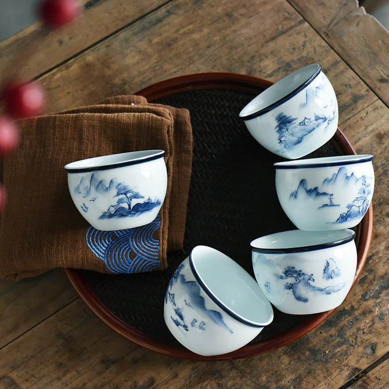 Tasse à thé de méditation zen en céramique 130 ml Koi Fish Lotus