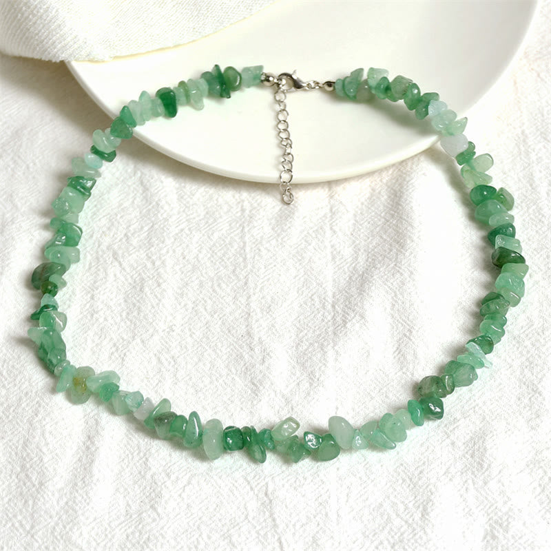 Unisex Spiritual Luck Necklace with Natural Crystal Stones