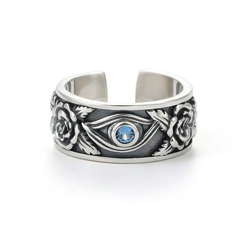 Adjustable Copper Eye of Horus Healing Protection Ring