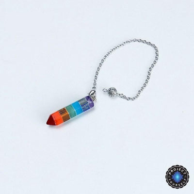 Pendule d'équilibrage des chakras avec cristaux de pierres précieuses