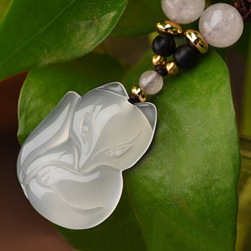 Collier Harmonie en Cristal Rose Calcédoine 60 cm Unisexe