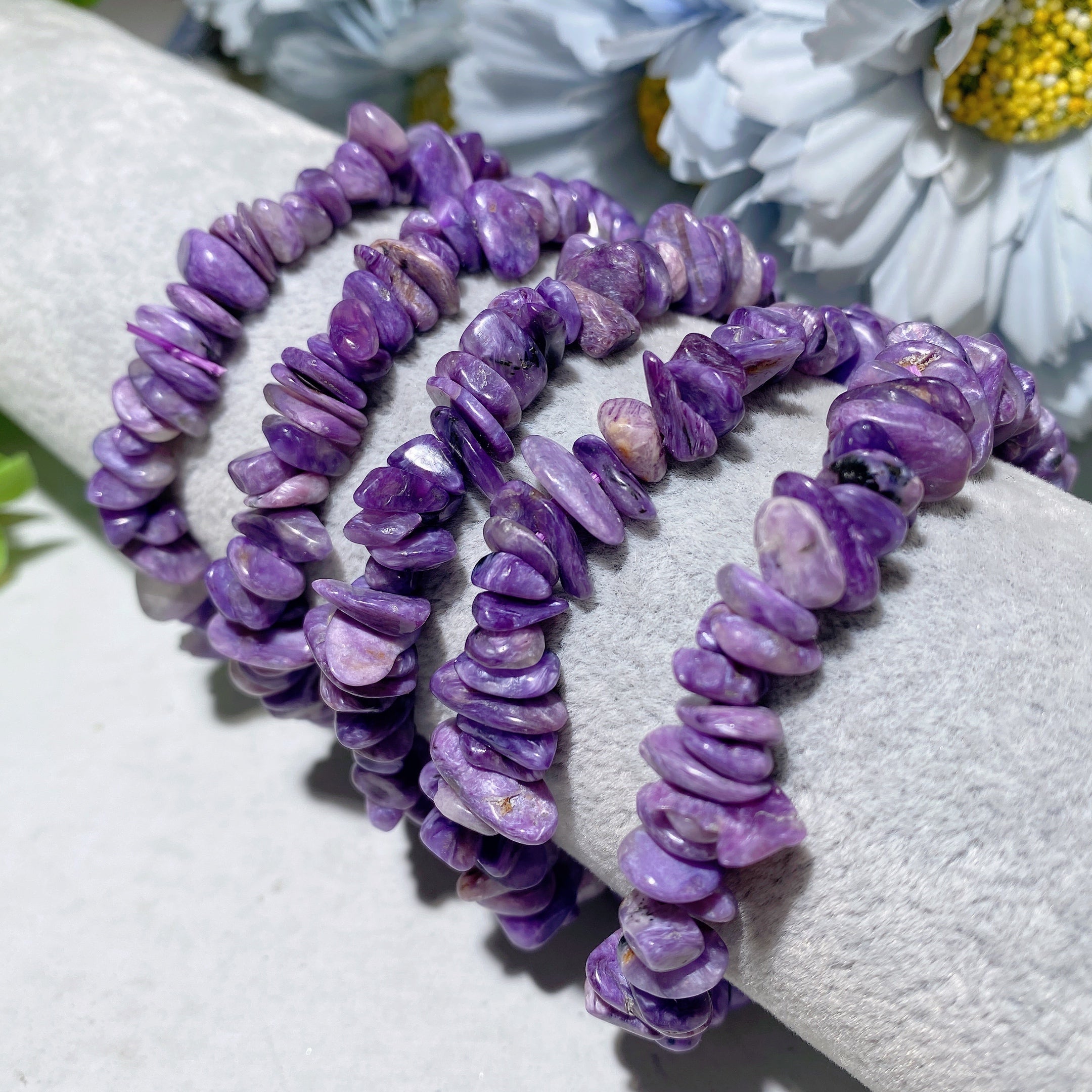 Charoite Chips Healing Bracelet 7-9mm Spiritual Energy