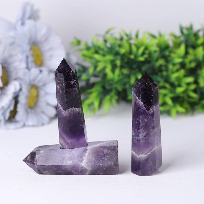 Chevron Amethyst Crystal Tower 2.4-4.5 inch Spiritual Point