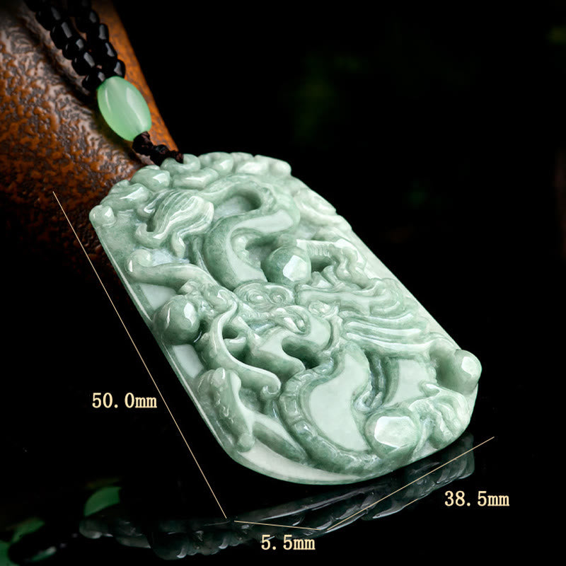 Collier pendentif de protection en jade dragon du zodiaque chinois