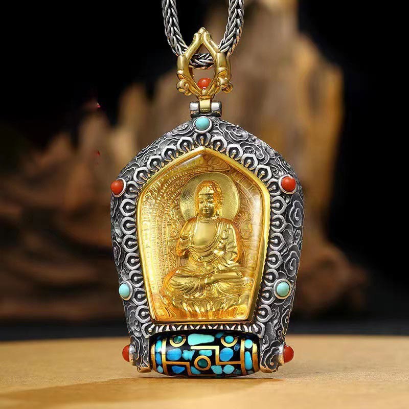 Collier du zodiaque chinois avec pendentif Bouddha natal pour la prospérité