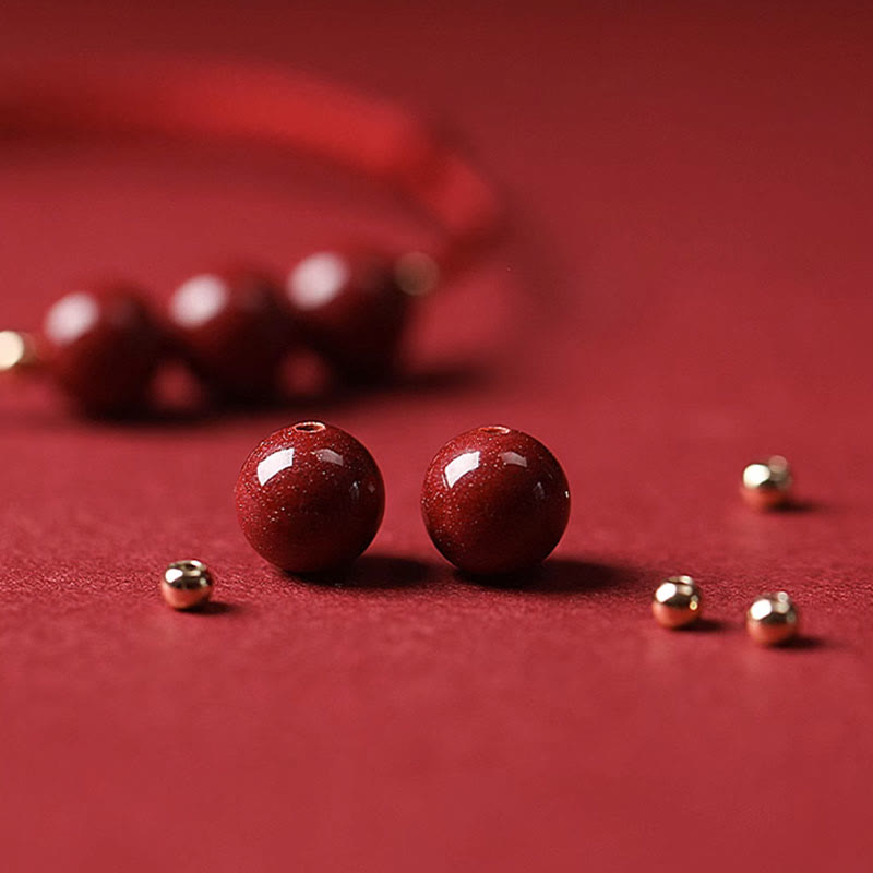 Bracelet et bracelet de cheville en cinabre avec cordon porte-bonheur