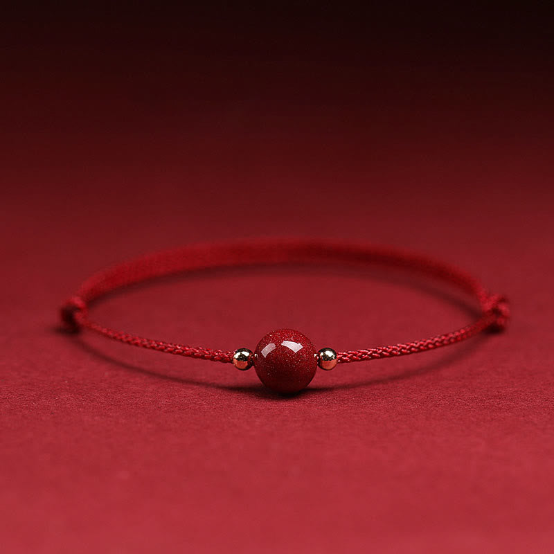 Bracelet et bracelet de cheville en cinabre avec cordon porte-bonheur
