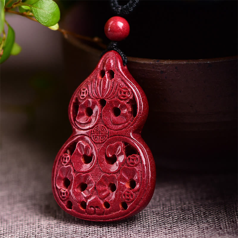 Collier Bouddha en cinabre avec Bouddha rieur et pendentif Yin Yang