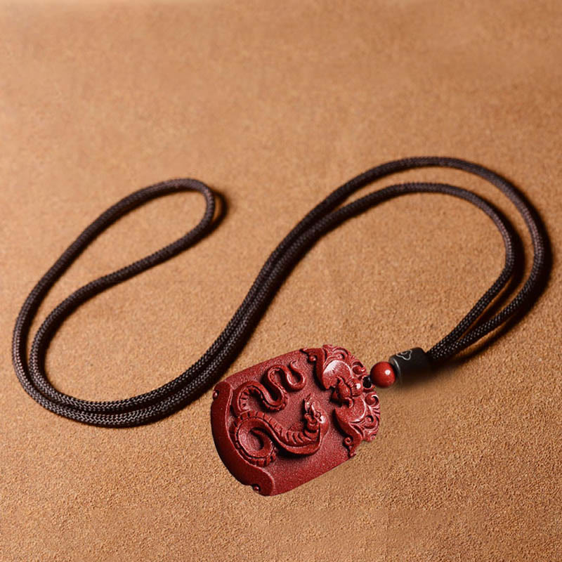 Collier du zodiaque chinois en cinabre pour le calme et la concentration