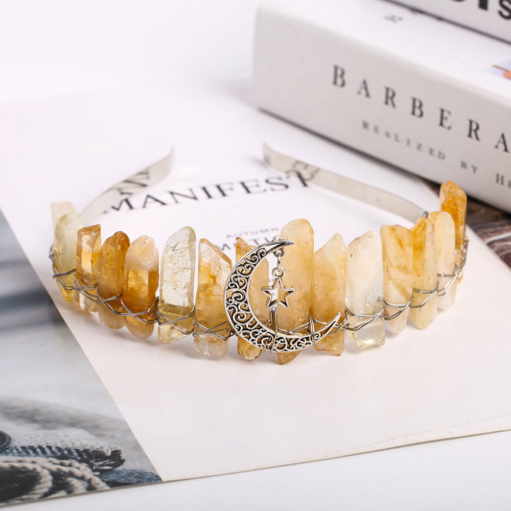 Bandeau couronne en cristal de citrine pour une énergie positive