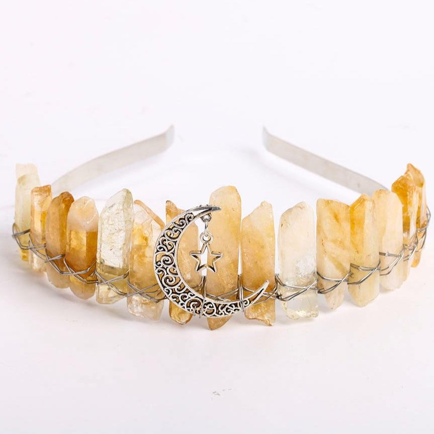 Bandeau couronne en cristal de citrine pour une énergie positive