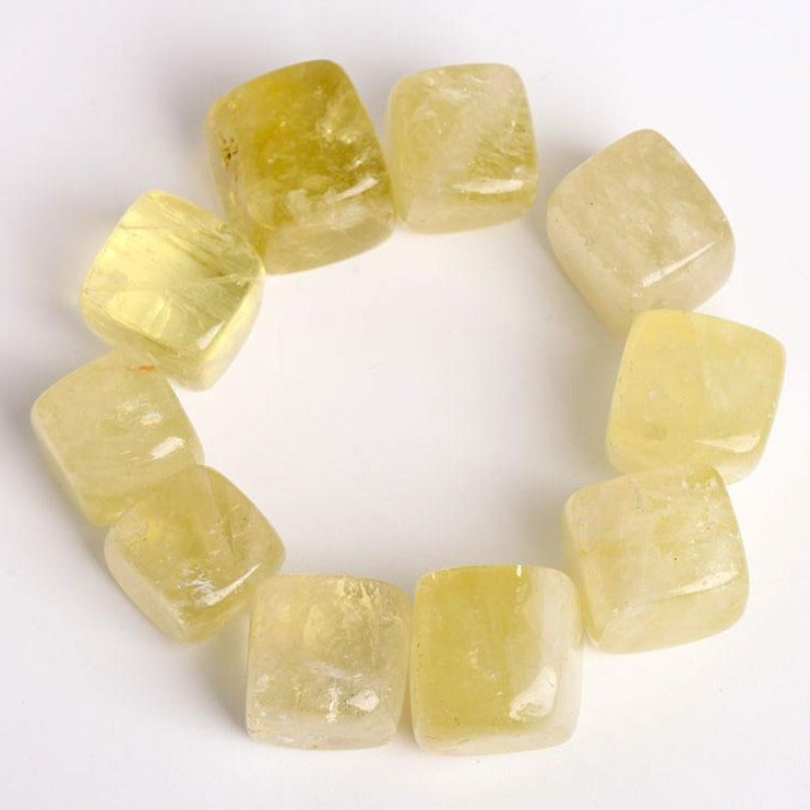 Cube de cristal de citrine 2 cm, pierre de guérison polie
