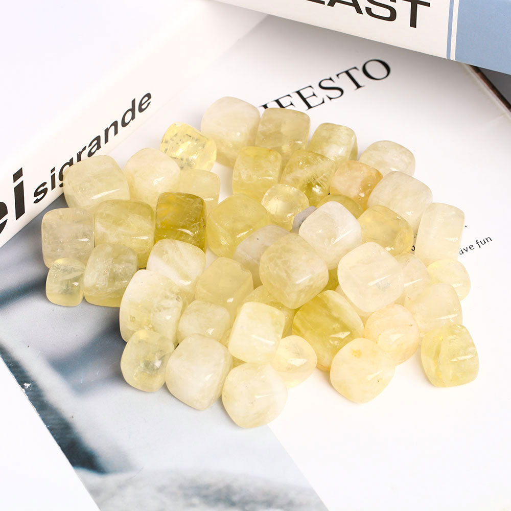 Cube de cristal de citrine 2 cm, pierre de guérison polie