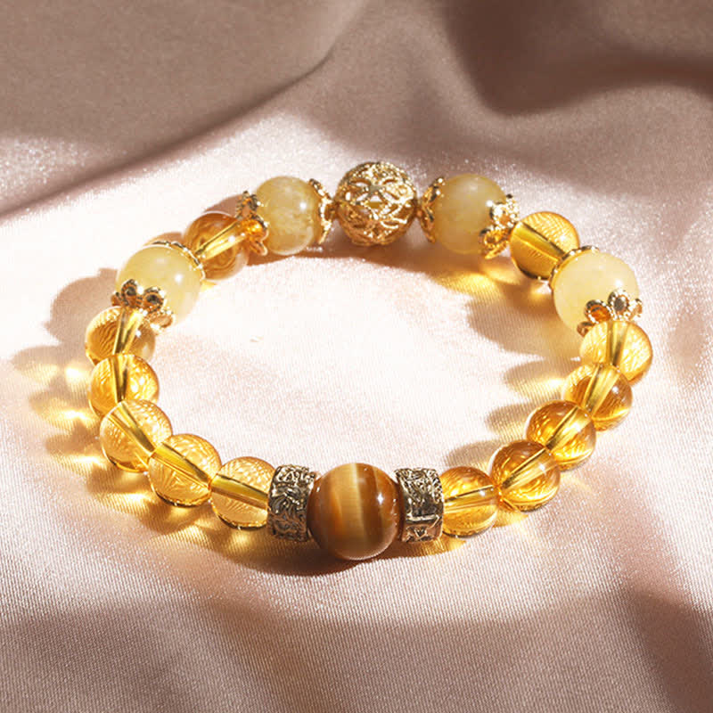 Bracelet Générosité Prospérité Citrine 16cm Élastique