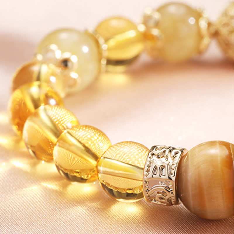 Bracelet Générosité Prospérité Citrine 16cm Élastique
