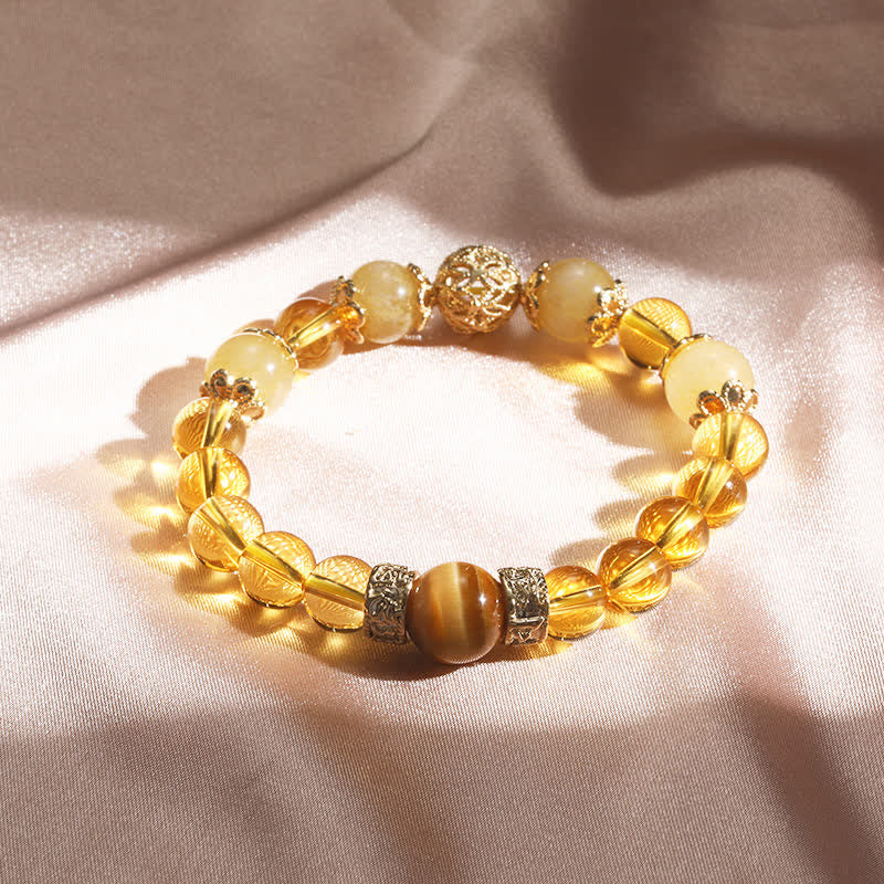 Bracelet Générosité Prospérité Citrine 16cm Élastique