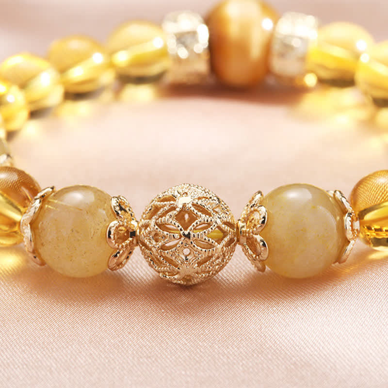 Bracelet Générosité Prospérité Citrine 16cm Élastique