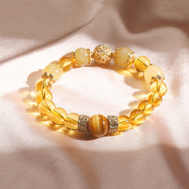 Bracelet Générosité Prospérité Citrine 16cm Élastique