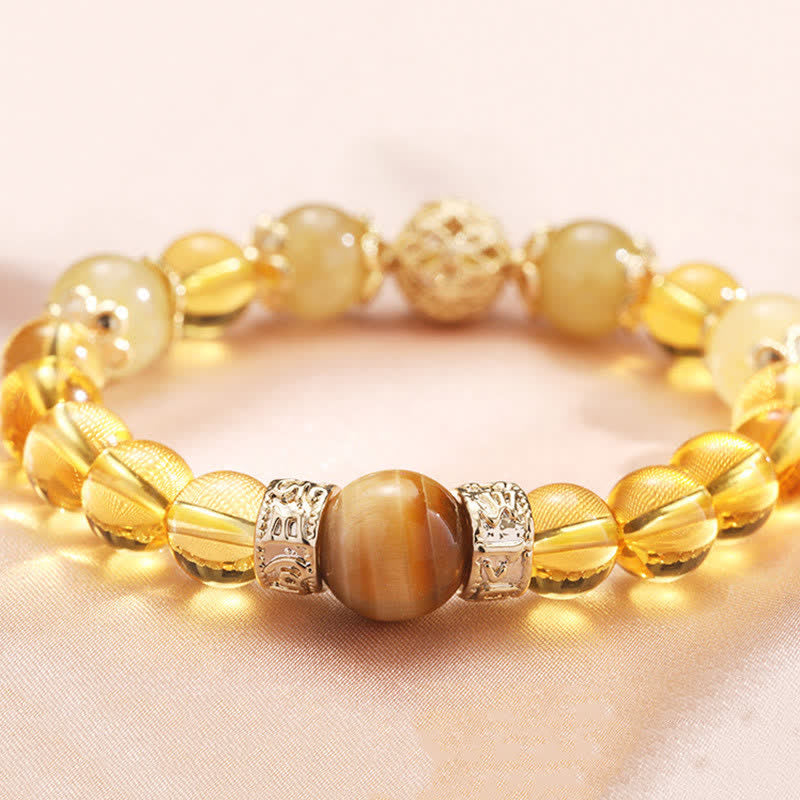 Bracelet Générosité Prospérité Citrine 16cm Élastique