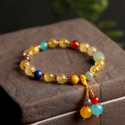 Bracelet d'abondance en jade citrine pour la prospérité