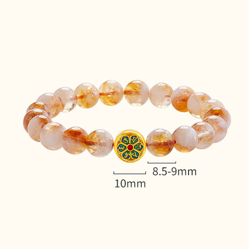 Bracelet en argent sterling avec citrine Om Mani Padme Hum