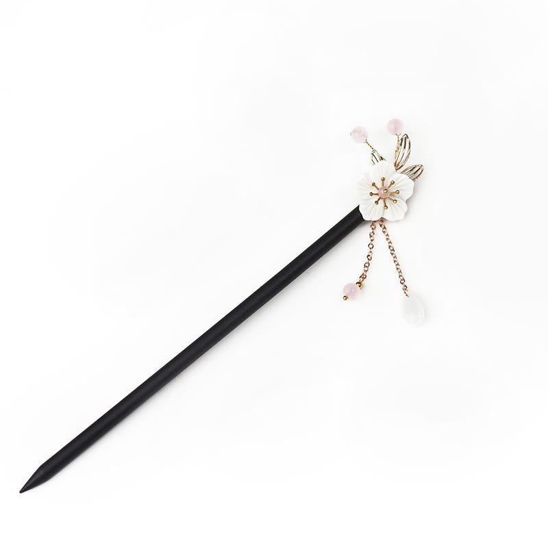 Épingle à cheveux classique chinoise en bois de Bauhinia