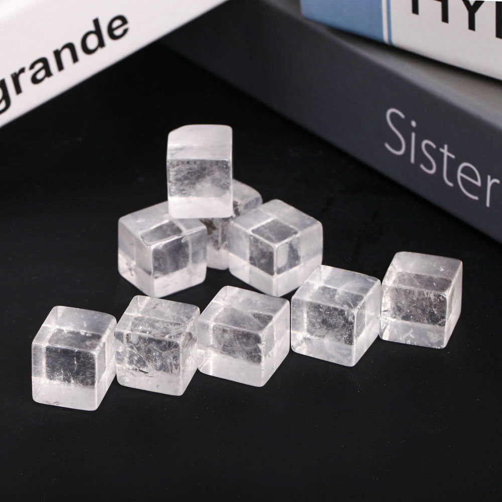 Cubes de cristal de quartz transparent, cube de guérison de 0,78 pouce