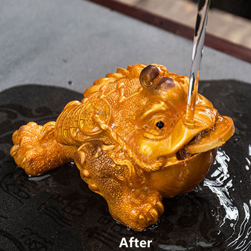 Figurine de grenouille Feng Shui changeante en résine pour animal de compagnie