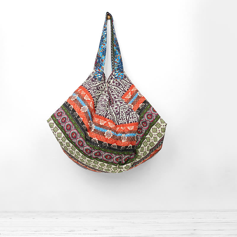 Sac à bandoulière en coton à rayures colorées pour les essentiels du yoga