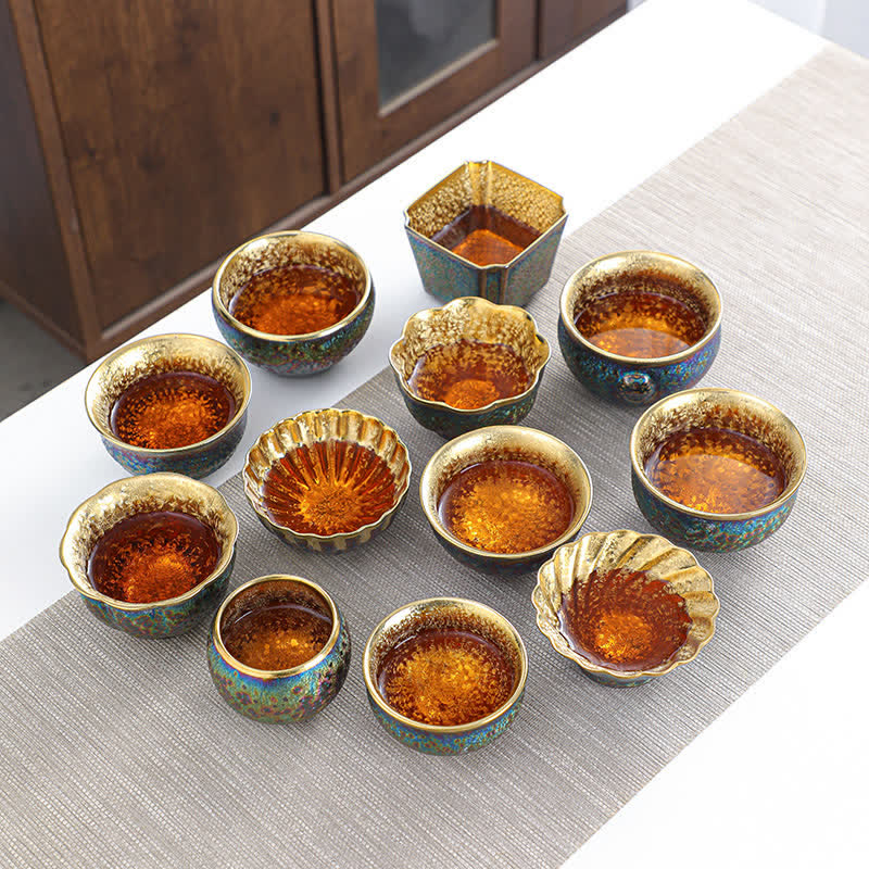 Tasse à thé chinoise en céramique colorée 135 ml, fabrication artisanale