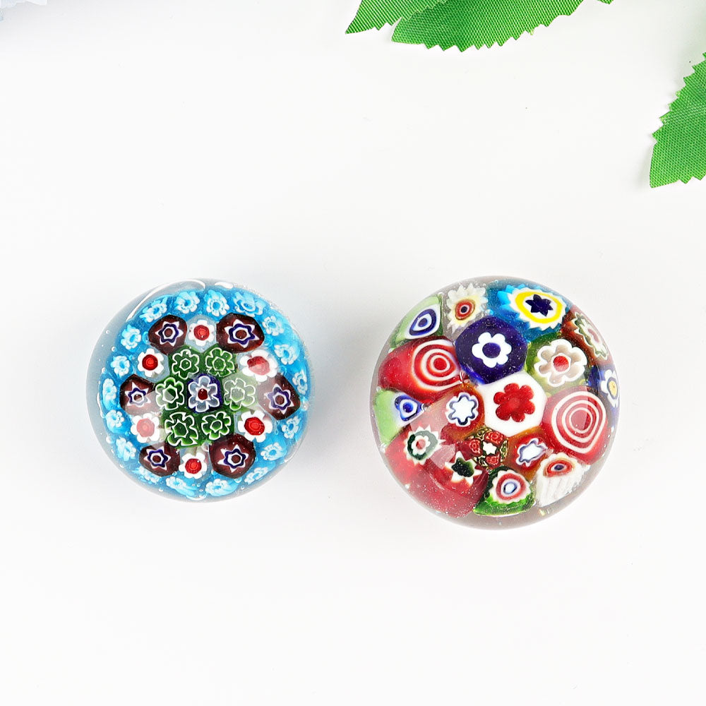 Colorful Glaze Ball with Inner Flower, 1.6-Inch Decorative Crystal Sphere