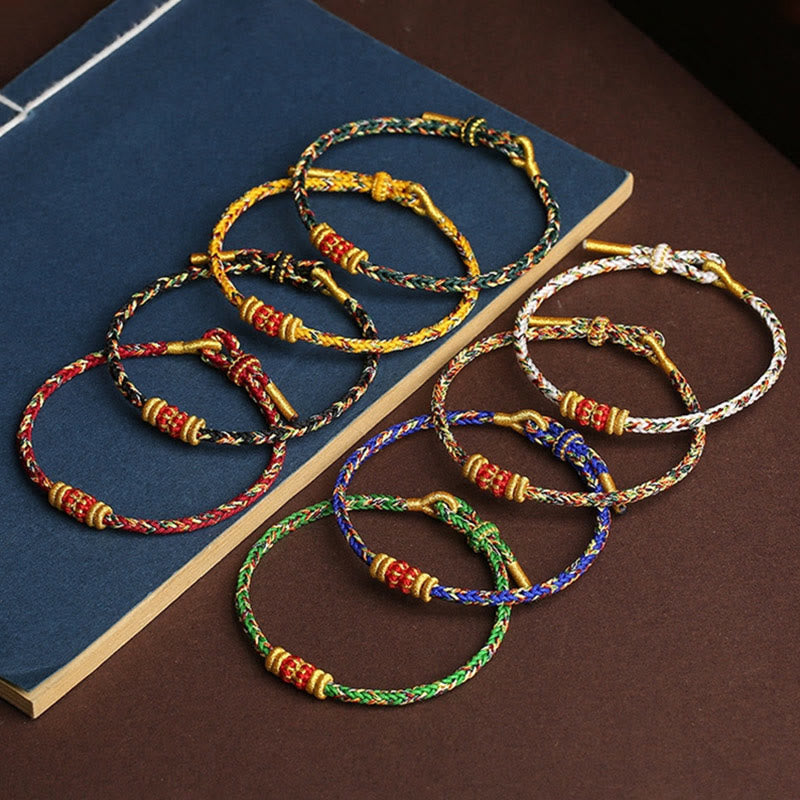 Bracelet spirituel coloré avec nœud King Kong pour la chance et la protection