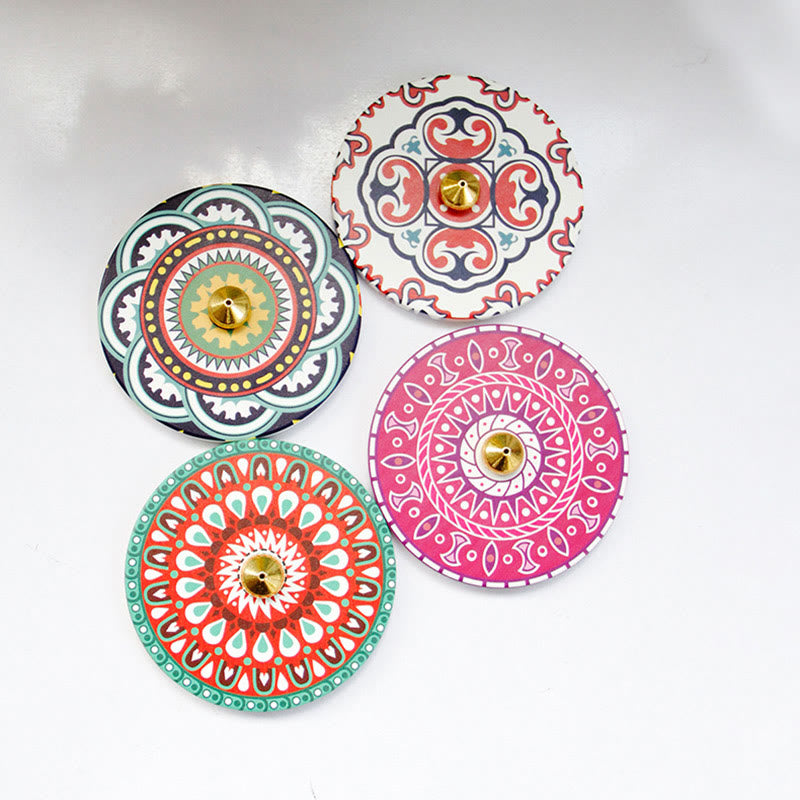 Brûleur d'encens en céramique à motifs colorés 10 cm