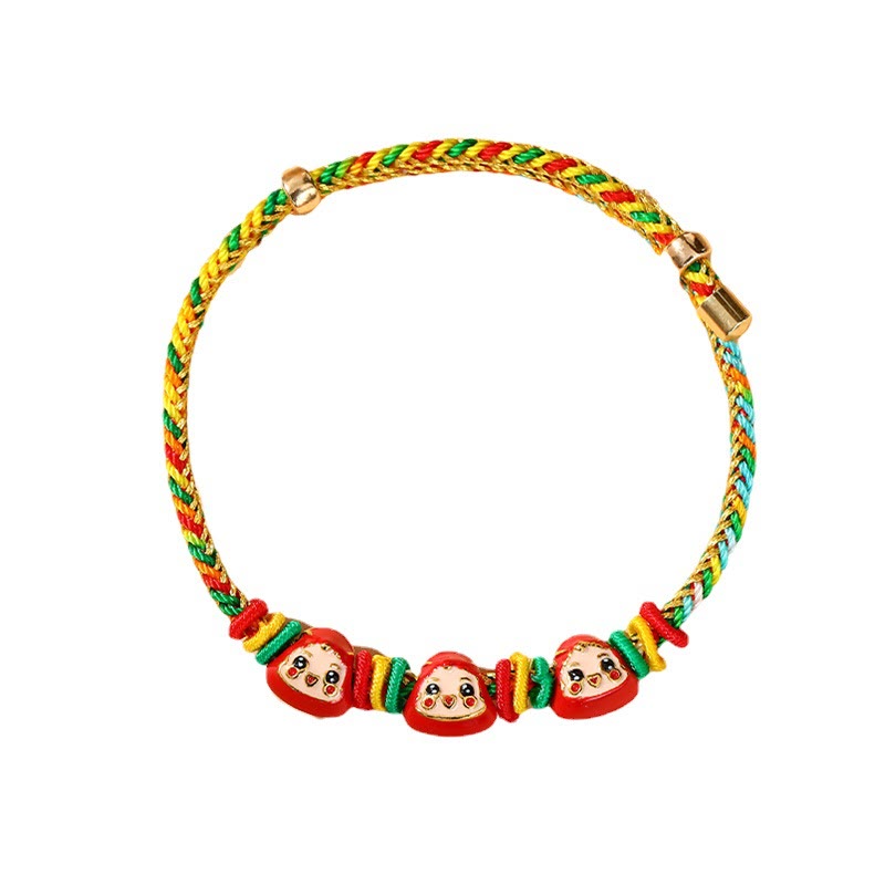 Bracelet porte-bonheur en corde colorée à motif Zongzi pour adultes et enfants