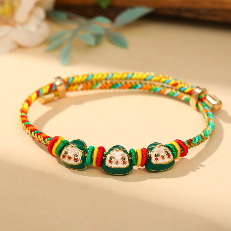 Bracelet porte-bonheur en corde colorée à motif Zongzi pour adultes et enfants