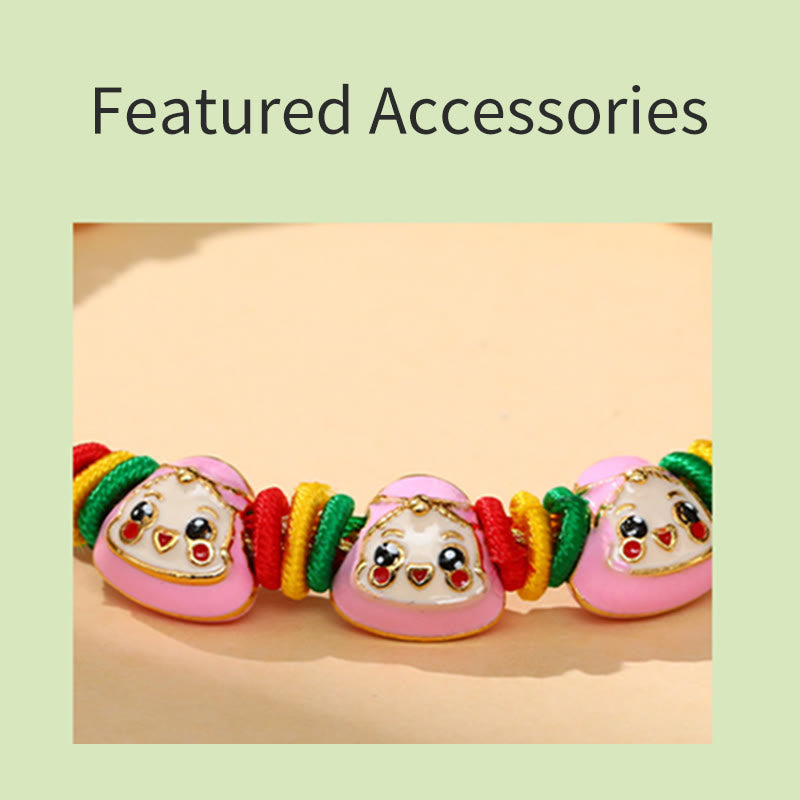 Bracelet porte-bonheur en corde colorée à motif Zongzi pour adultes et enfants